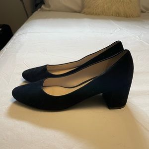 Cole Haan black suede short heel